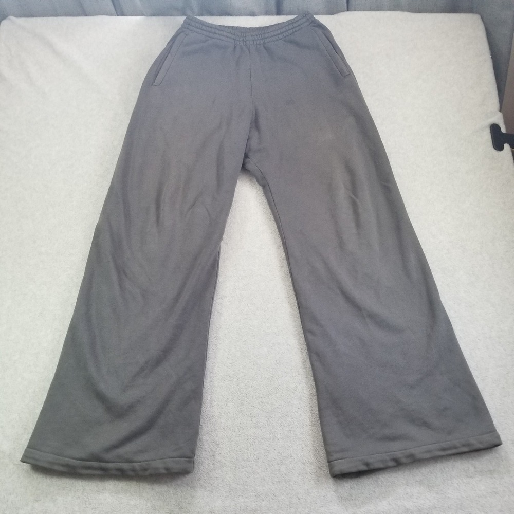 Yeezy Gap Sweatpants Mens Small Dark Grey Wide Leg Fleece Jogger Kanye West SP23
